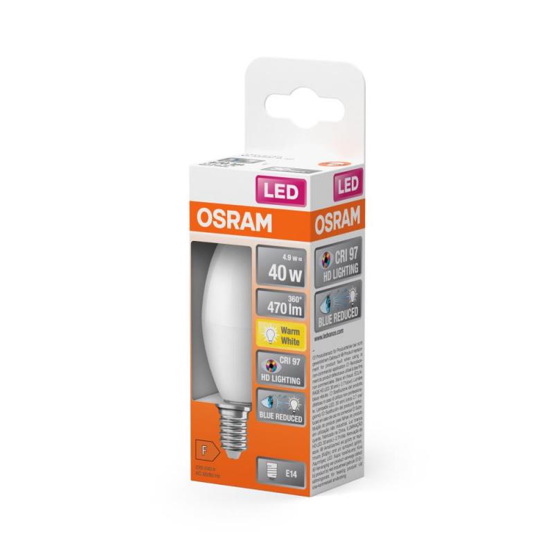 6-Pack OSRAM E14 LED Kerzen Lampe Star Classic B 25 4.9W wie 40W 2700K warmweißes Licht 97Ra sehr hohe Farbwiedergabe